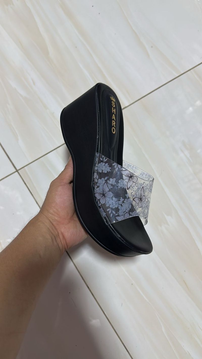 Sandalia Butterfly Crystal Black